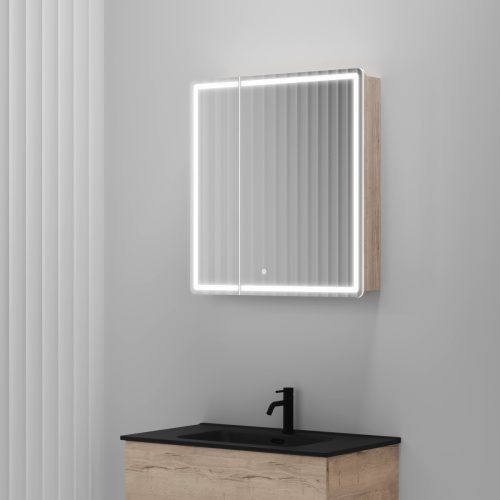 Зеркало-шкаф Sancos Mirror MI70EG 70х70 подвесной цвет коричневый - фото 2